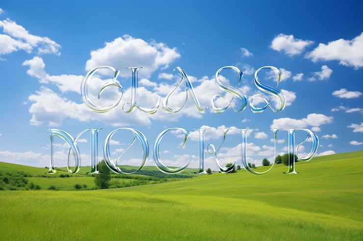 PSD glass  nature logo
