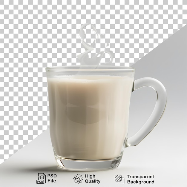 PSD Стакан молока, выделенный на прозрачном фоне, включает в себя png-файл
