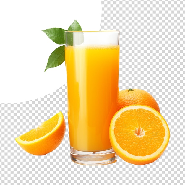 PSD 透明な背景に隔離されたオレンジジュースのグラス png