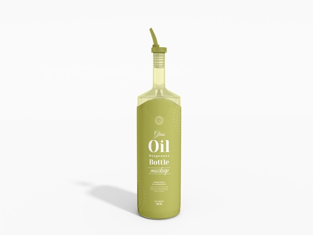 Glass oil dispenser bottle packaging mockup