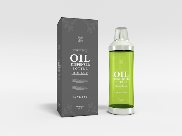 Glass Oil Dispenser Bottle Packaging Mockup