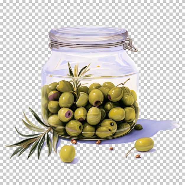 Glass olive isolated on transparent background