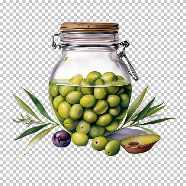 PSD oliva di vetro isolata su sfondo trasparente