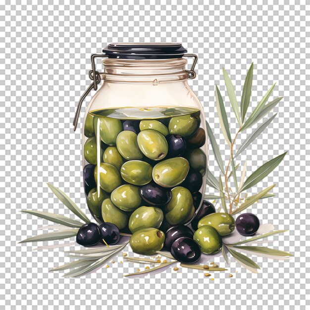 Glass olive isolated on transparent background