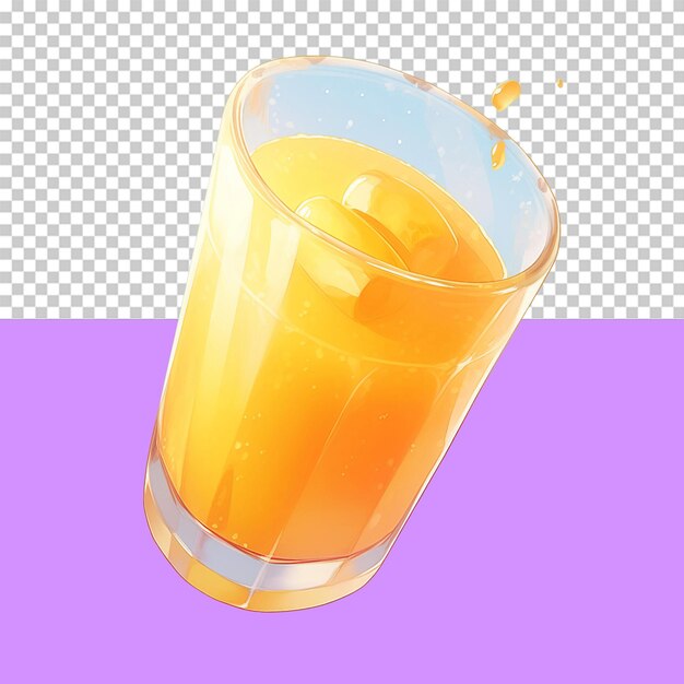 A glass of orange juice isolated object transparent background