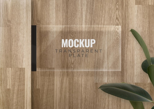 PSD glass plate office mockup