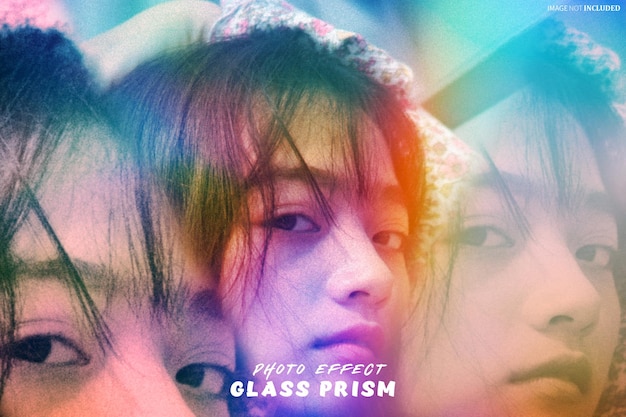 Glass prism photo effect psd