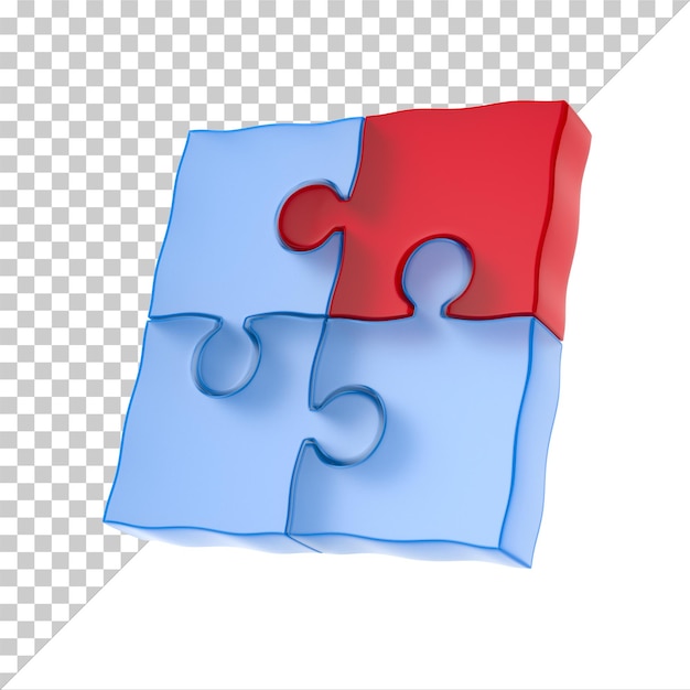 Glass puzzle on white background Isolated 3D illustration