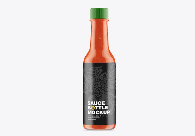 PSD glass sauce bottle mockup