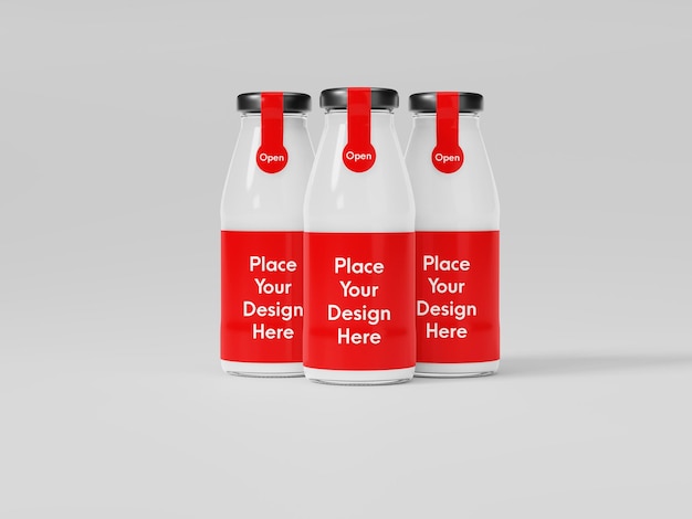 Mockup di bottiglie di salsa di vetro