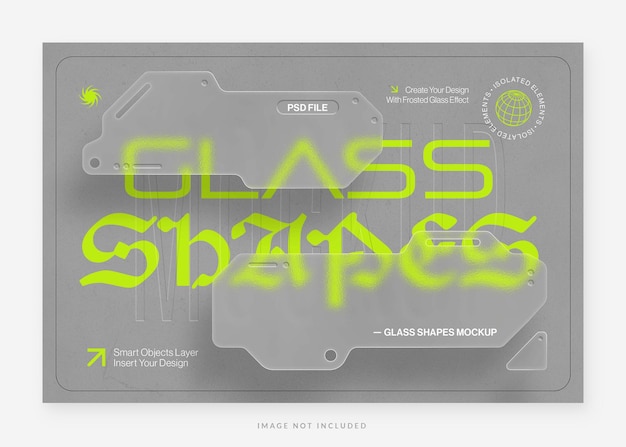 Glass Shapes Mockup Template in Photoshop PSD