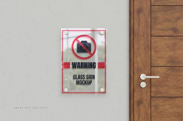 glass sign mockup