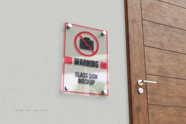 glass sign mockup