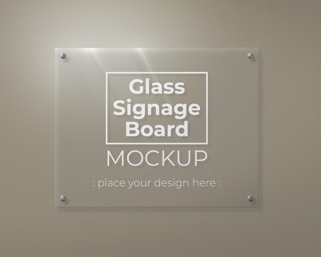 PSD glass signage board mockup