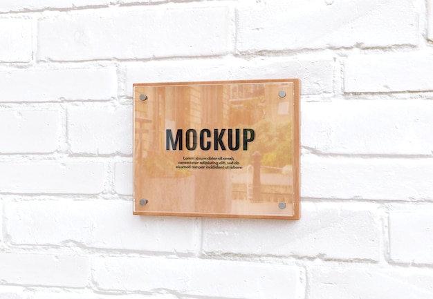 Mockup di segnaletica in vetro