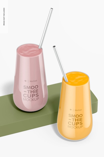 Glass Smoothie Cup Mockup