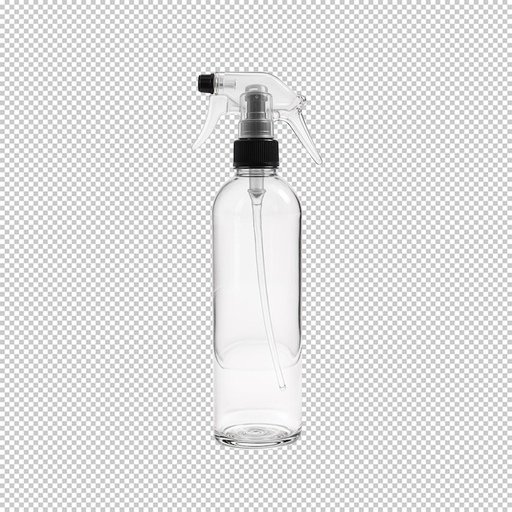 PSD 玻璃喷雾瓶用于头发护理和美容产品使用 png 对象