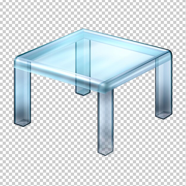 PSD glass table isolated on transparent background