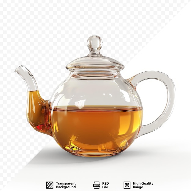 PSD glass teapot isolated on white isolated background