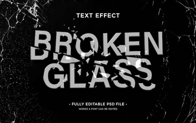 PSD glass text effect