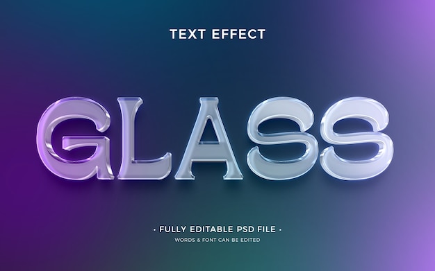 PSD glass text effect