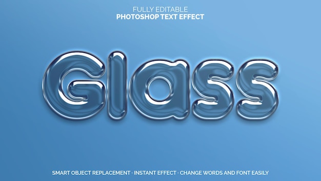 PSD glass text effect