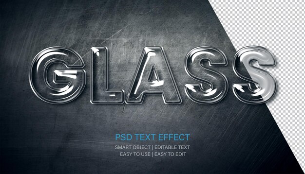 PSD glass text effect