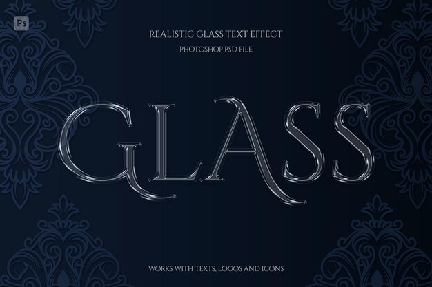 PSD glass text effect