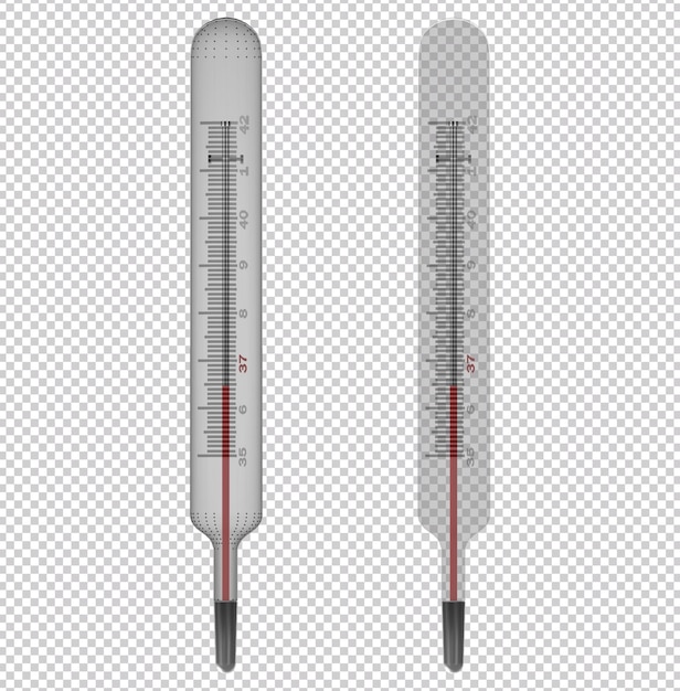 PSD a glass thermometer with a red needle.