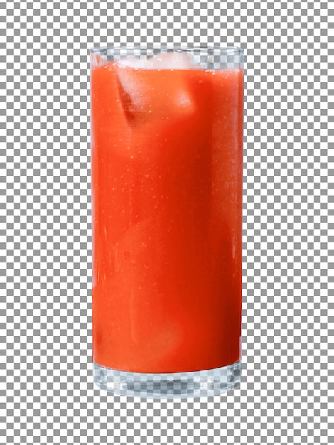 PSD a glass of tomato juice on transparent background