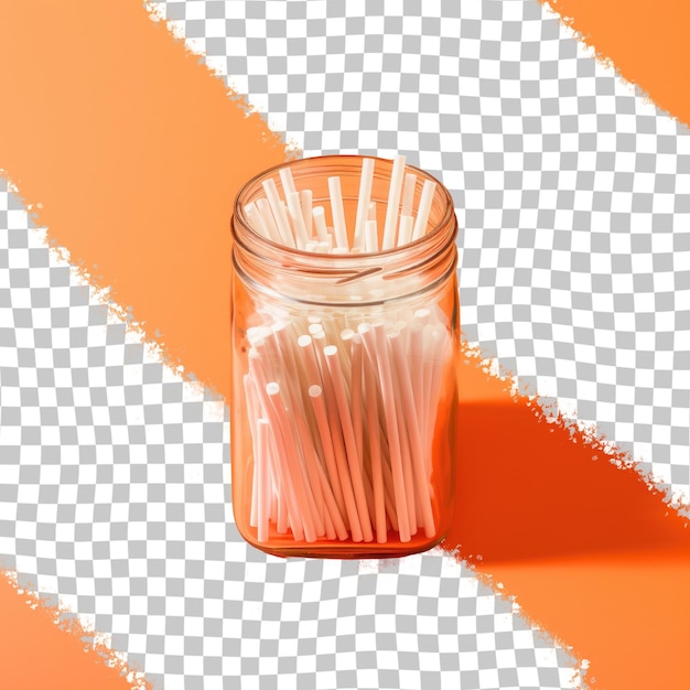 PSD a glass of toothpaste sits in front of an orange background