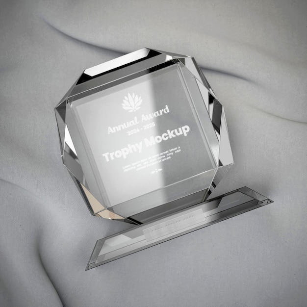 Glass trophy mockup design