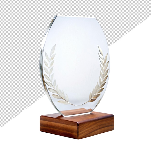 PSD glass trophy on transparent background