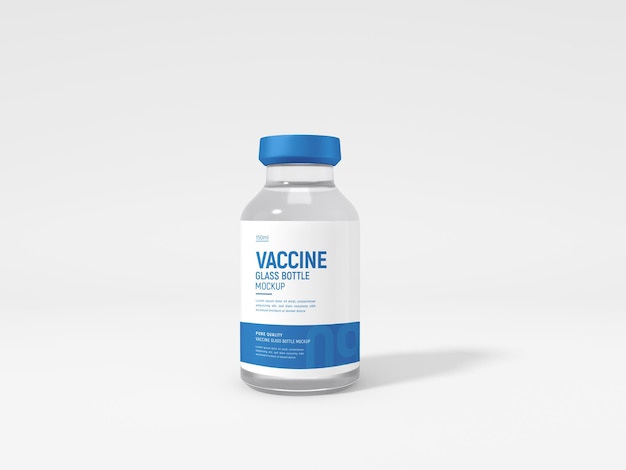 Glass vaccine bottle packaging  mockupxa