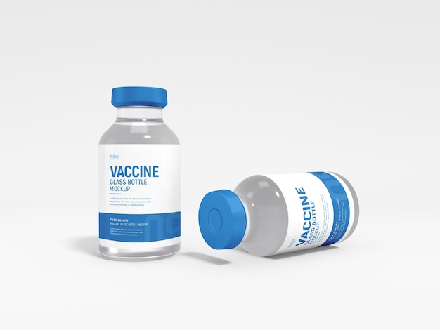 Glass Vaccine Bottle Packaging  MockupxA