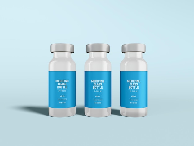 Glass Vaccine Vial Packaging Mockup