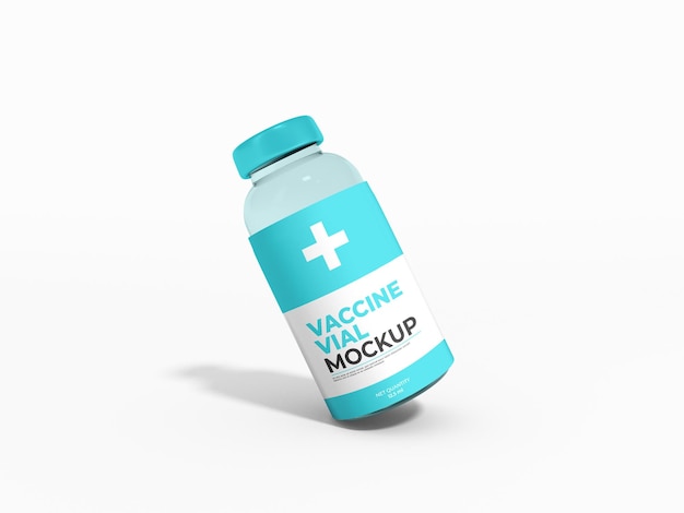 Glass Vaccine Vial Packaging Mockup