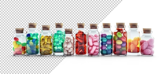 Glass vials with medicine mockup