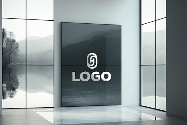 Glass Wall Logo Mockup