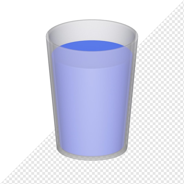 PSD glass of water 3d realistic object design vector icon illustration