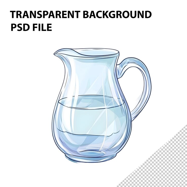 PSD glass water pitcher illustration
