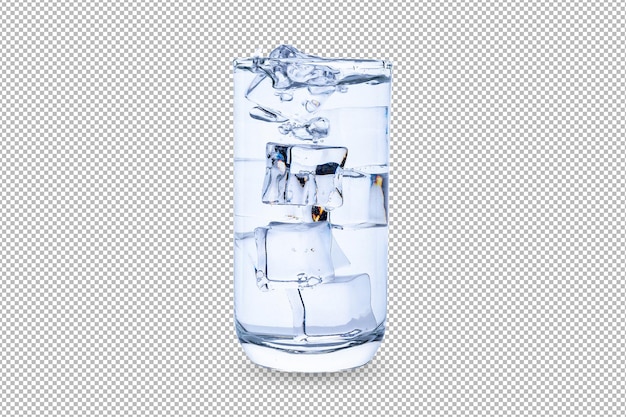 PSD glass of water with ice cubes