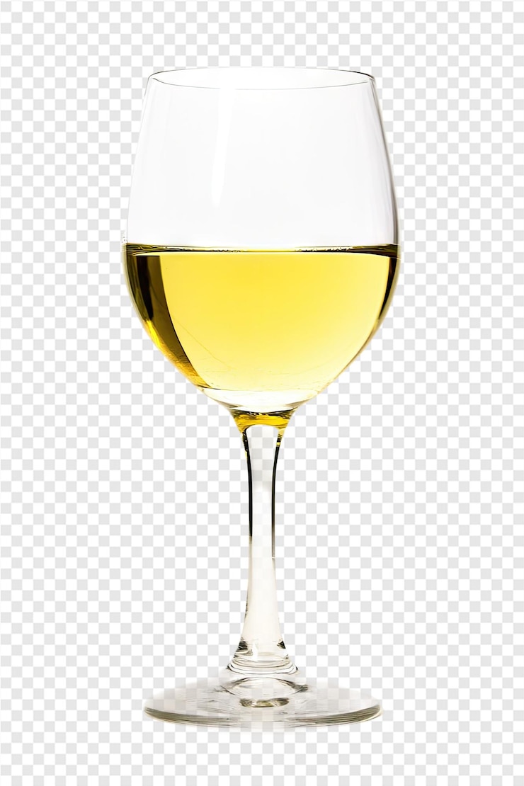 PSD a glass of white wine with a half full glass on a transparent background