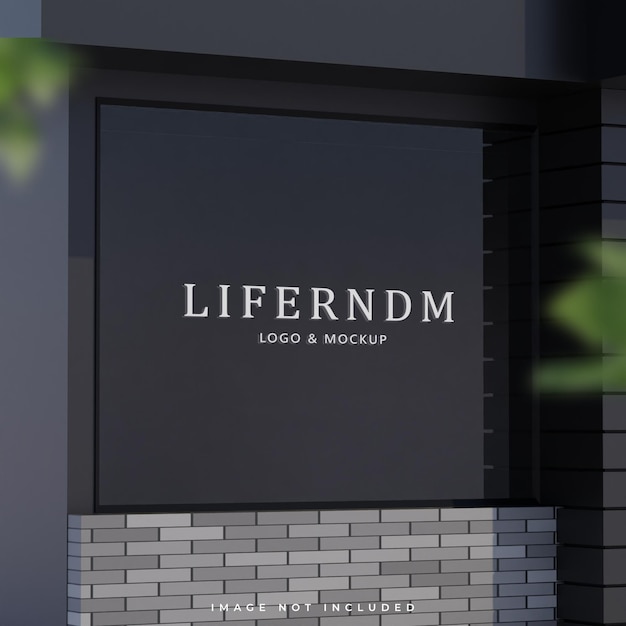 Glass window logo mockup