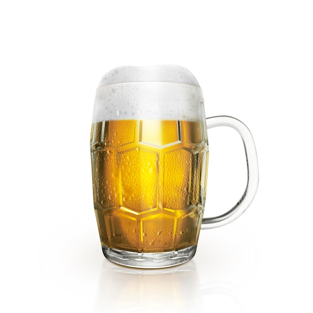 透明な背景のビールグラス