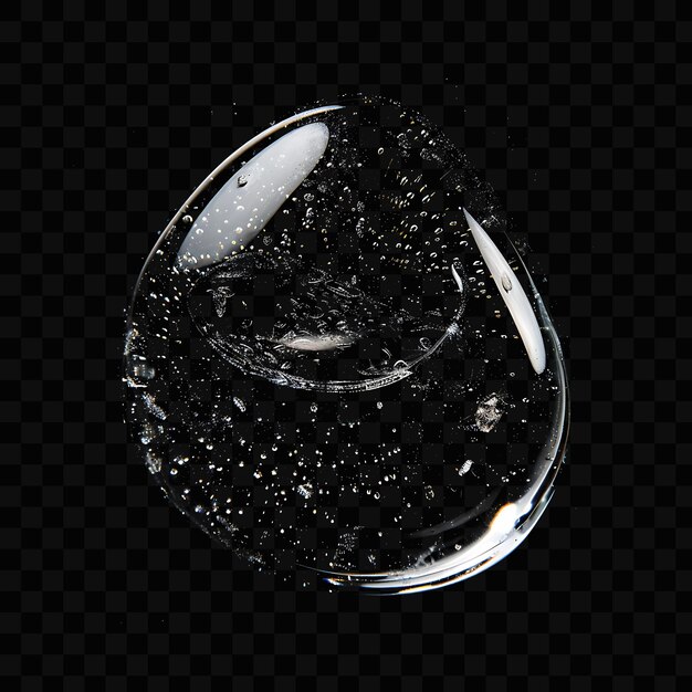 PSD a glass with a bubble in it that is filled with water