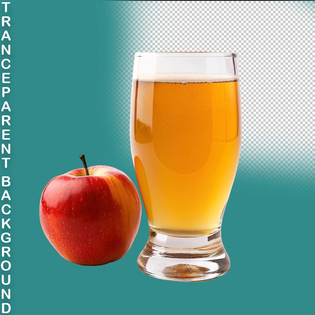 PSD glass with fresh apple juice on white background