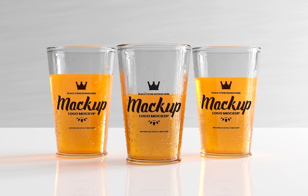 PSD glass with logo effect mockup