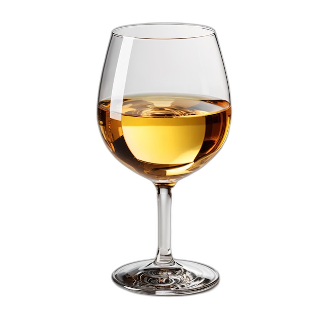 Glass with white wine isolated ai generated image