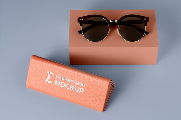 glasses case mockup design
